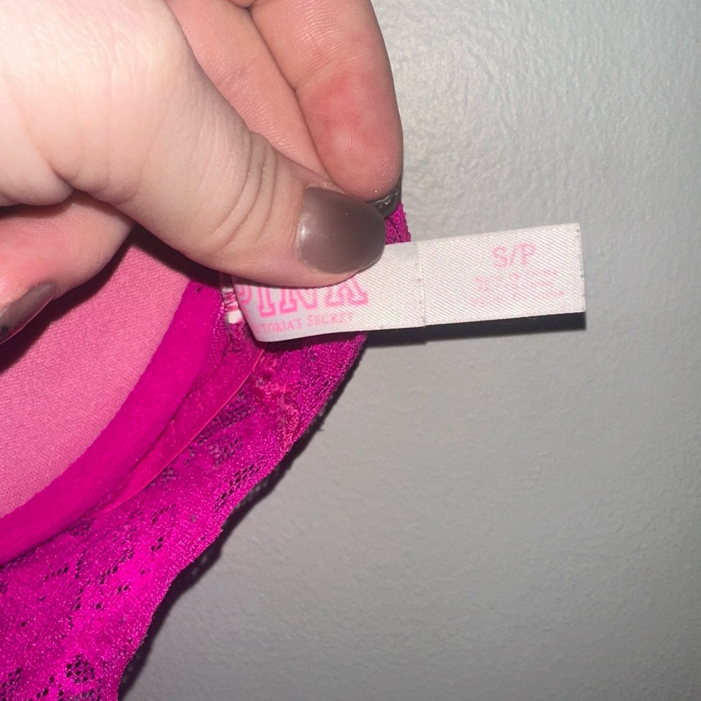 PINK Victoria's Secret Fuchsia Lace Bralette - Picture 3 of 3